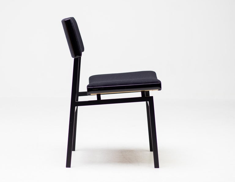 Set of Four All Black Hulmefa Dining Chairs, Architectural Mid-Century Modernism - Image 2