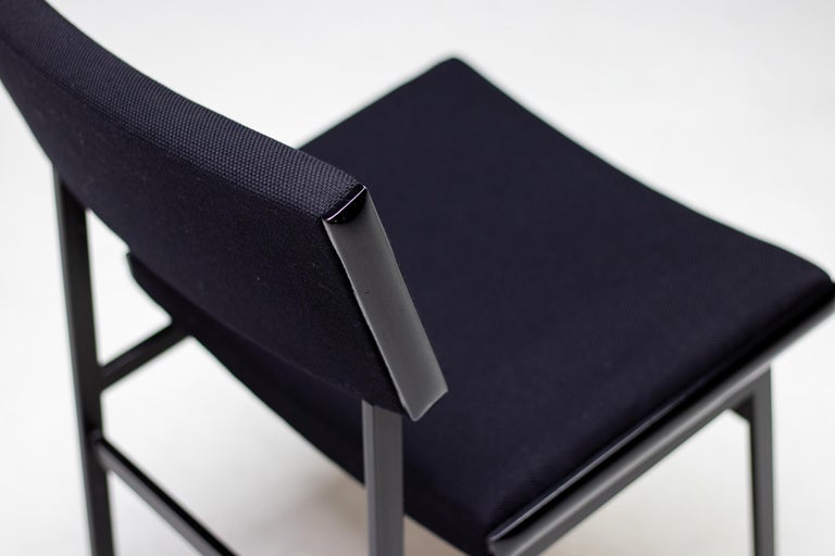 Set of Four All Black Hulmefa Dining Chairs, Architectural Mid-Century Modernism - Image 4