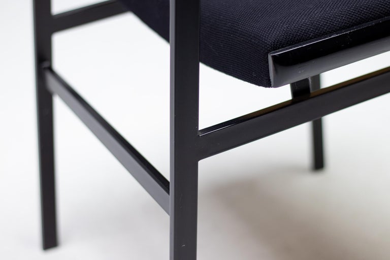 Set of Four All Black Hulmefa Dining Chairs, Architectural Mid-Century Modernism - Image 6