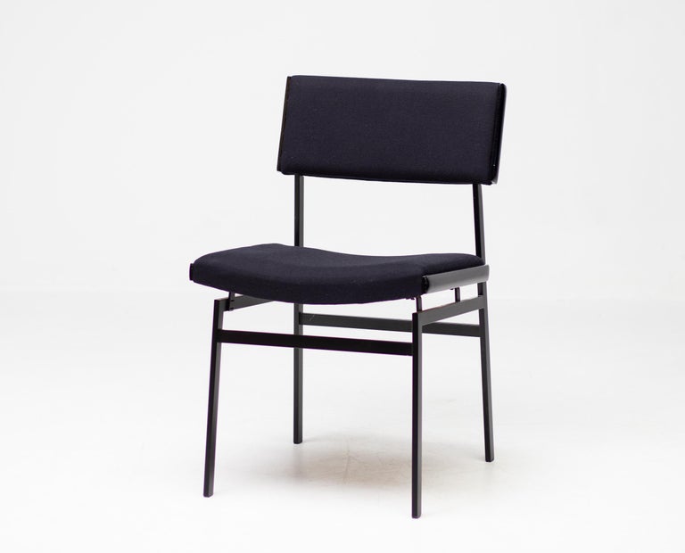 Set of Four All Black Hulmefa Dining Chairs, Architectural Mid-Century Modernism - Image 3