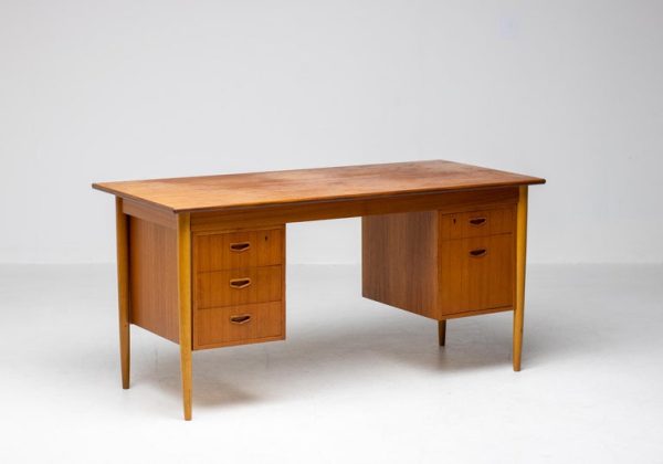 H.P. Hansen Danish Modern Teak Desk - Image 9