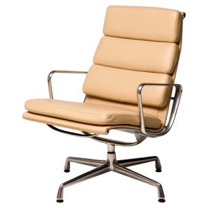 Bespoke Charles & Ray Eames Sand Leather EA216 Lounge Chairs