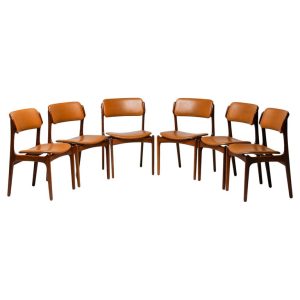 Set of 6 Danish Mid Century Modern Model 49 Rosewood Dining Chairs by Erik Buch
