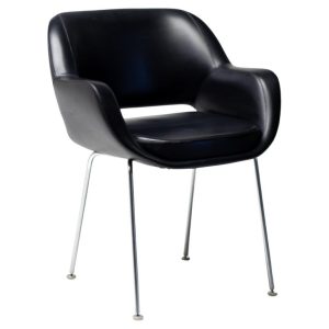 Kilta Chair in Black Naugahyde by Olli Mannermaa for Martela Oy, Finland, 1960