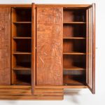 Exquisite Large Italian Carved Walnut and Rosewood Display Cabinet - Image 2