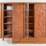 Exquisite Large Italian Carved Walnut and Rosewood Display Cabinet - Image 3