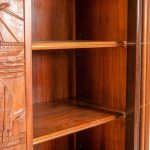 Exquisite Large Italian Carved Walnut and Rosewood Display Cabinet - Image 7