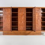 Exquisite Large Italian Carved Walnut and Rosewood Display Cabinet - Image 10