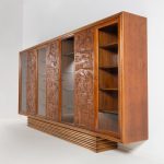 Exquisite Large Italian Carved Walnut and Rosewood Display Cabinet - Image 19